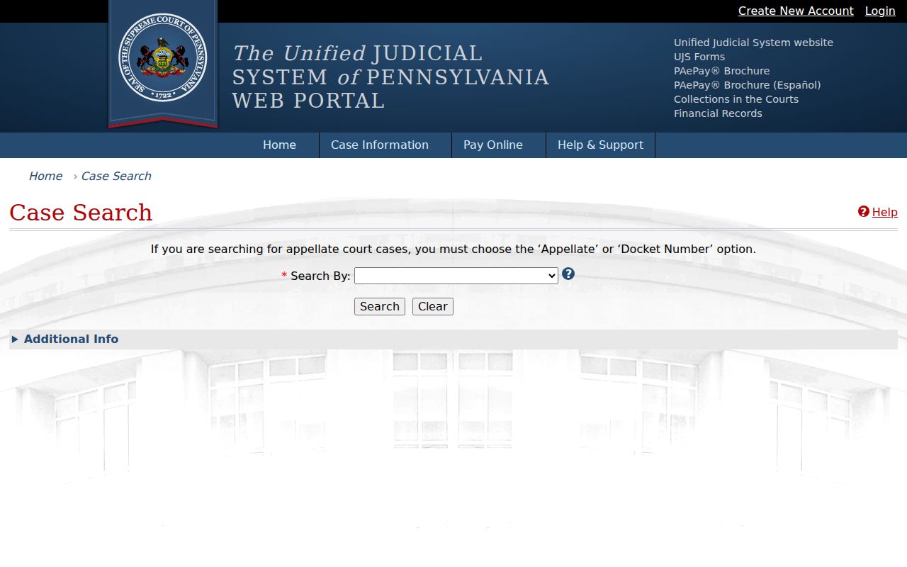 Penn Township residents directory route to Pennsylvania UJS Case Search
